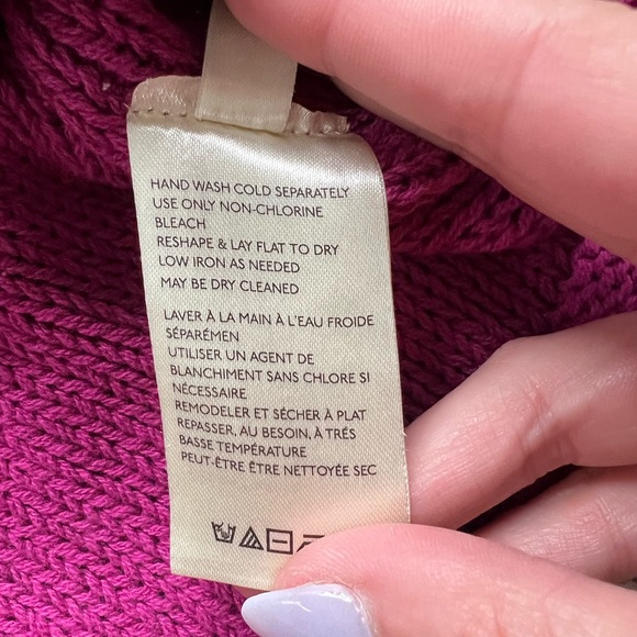 Free People We The Free Inside Out Knit Pullover Sweater Magenta Strut - Picture 8 of 10